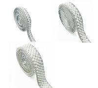 3 Rolls Rhinestone Diamond Ribbons 1 Yard, Self Adhesive Glass Pearl Rhinestone Strips, White Diamond Sticker Tape for Glitter Clothes,1CM/1.5CM/2CM