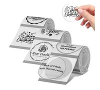 3 Rolls Round Clear Labels for NIIMBOT B1 B21 B3S K3 Label Maker, 2'' x 2'' (50x50mm) Printer Labels, Food Labels for Jars, Personalized Editable Labels for Home/School/Office