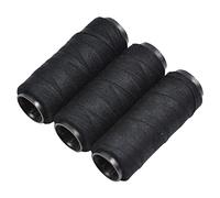 3 Rolls Sewing Threads Weaving Thread for Making Wigs Hand Sewing Hair Weft DIY (Black)