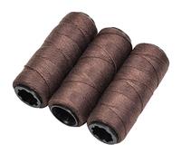 3 Rolls Sewing Threads Weaving Thread for Making Wigs Hand Sewing Hair Weft DIY (Brown)
