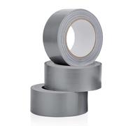 3 Rolls Silver Duct Tape 48mm x 75m Gaffer Tape, Water Resistant Heavy Duty Duct Tape, Adhesive Tape Multi-Use for Indoor/Outdoor, Ultra Strong 210μ No residue for a Variety of Surfaces (25m/Roll)