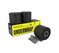 3 Rolls - SPORTTAPE Soft Foam Underwrap - Black - 7cm x 27m | Pre Wrap Sports Tape - Thin, Non-Adhesive, Hypoallergenic, Protective Foam Wrap | Football Hair Band & Shin Guard Tape