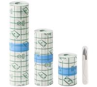 3 Rolls Tattoo Aftercare Bandage Set, 5/10/15cm x 2m Waterproof Tattoo Cover Film with Scissors, Transparent Adhesive Tape for Swimming & Healing
