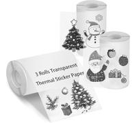 3 Rolls Transparent Self-Adhesive Thermal Paper for Mini Sticker Printer