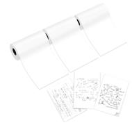 3 Rolls White Thermal Printer Paper, Self-Adhesive Thermal Printer Paper for Phomemo T02/M02X/M02L Pocket Printer, Thermal Printer Sticker Roll for Notes, Photos, 10 Years, 53mm x 3.5m