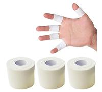 3 Rolls White Zinc Oxide Tape - 5cm x 10m Self Adherent Cohesive Tape, Healthcare Sports Strapping Tape Rolls - Long Strong Rigid Latex Free Athletic Tape for Boxing, Physio Injury
