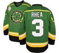 3 Ross The BOSS Rhea ST John's Shamrocks Stitched Hockey Jersey with EMHL Patch White Green, Green, Large