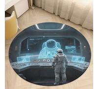 3' Round Area Rugs Ultra-Thin 0.2" Coral Velvet Low Pile Tech Concept Indoor Mats for Entryway Circle Bathroom Rug Welcome Front Door Mat Floor Carpet for Bedroom Decor