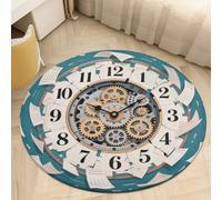 3' Round Area Rugs Ultra-Thin 0.2" Coral Velvet Low Pile Time Fragment Whirl Indoor Mats for Entryway Circle Bathroom Rug Welcome Front Door Mat Floor Carpet for Bedroom Decor