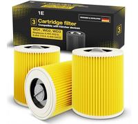 3 Round Filters for Kärcher WD1, WD2, WD3, MV2 & MV3 Wet Dry Vacuum