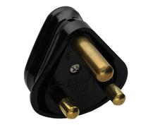 3 ROUND PIN Power Plug for Industrial 15A Sockets Unfused BS546 Black
