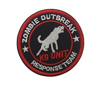 3" Round Sized Zombie Outbreak Response Team K9 Unit Embroidered Patch Hook and Loop Backed Badge for Tactical Dog Harness Vest