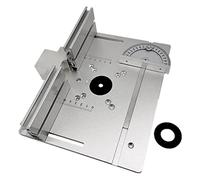 3 Router Table Insert Plate Wood Milling Flip Board Trimming Machine Auxiliary Tool with Miter Gauge,Silver