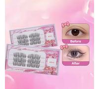 3 Row Self Adhesive Eyelashes, No Glue Needed Self Adhesive Lash Clusters, Reusable Pre-Glued Eyelashes No Remover No Residue For Beginners