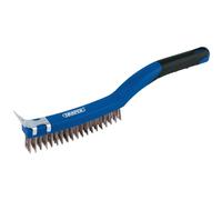 3 Row Stainless Steel Wire Scratch Brush with Scraper, 350mm