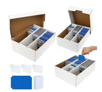 3-Row Trading Card Storage Box【3-Pack • 7200-count】Cards Organizer Holder With 150 Sleeves & 24 Dividers, Case Fit for Mtg Tcg Magic Commander Deck Playing Cards, Deck Box for Baseball Sport Card