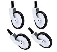 3" Rubber Swivel Plate Casters with M8 ThreadHeavyDuty Silent Castor Wheels for Trolleys Office Chairs & Shelves160kg Load Capacity Set of 4