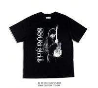 (3, S) 2025 Rock East Street Band Bruce Springsteen Printed T-shirt Pure Cotton Men and Women's High Quality Luxury Brand Selling