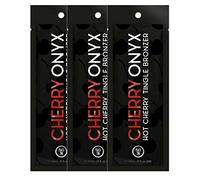 3 Sachets of Power Tan Cherry Onyx Hot Tingle Bronzer Tanning Accelerator Cream Fast Dark Tan Enhancer with L-Tyrosine, Vitamin E & Skin Conditioning Advanced Indoor Sunbed Lotion | 20ml Each