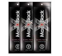 3 SACHETS Power Tan Maxx Black Premium Non-Tingle Sunbed Accelerator 20ml - Deep Dark Tanning Lotion with Black Walnut Oil, CoQ10, Vitamins C & E, Tingle-Free Formula for Indoor Tanning | 20ml