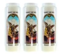 3 Saint Michael Novena Candles with Prayers - Novena Candle - Christian Cult in Vegetable Wax
