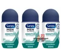 3 Sanex Men SENSITIVE Anti irritation Anti Perspirant Roll On Deodorant 50ml