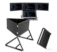 3 Screen Monitor for Laptop, 15.6” Tri-Fold Portable Display in Full HD 1080P, One-Cable Connection for Triple Screen Expansion, Adjustable Stand, Universal Fit for MacBook and Windows Laptops