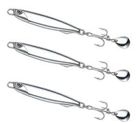 3 Sea Fishing Lures - 30g, Fishing Accessories for Mackerel Bass Cod, Heavy Duty Metal Jigs with Sharp Hooks, 12.5cm Silver Lures for Rough Waters and Night Fishings