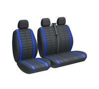 3 Seat For Kia For Rio 2009 Universal Car Seat Covers Van 2+1 Truc Seat Protective Front Seat Covers(3-Seater BLUE)