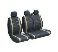 3 Seat For Kia For Rio 2009 Universal Car Seat Covers Van 2+1 Truc Seat Protective Front Seat Covers(3-Seater BEIGE)