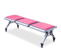 3-Seat Office Chairs No-Armrest Waiting Room Chairs Polyurethane Reception Sofa without Backrest Ideal for Airport Bank Hospital Modern Design Comfort