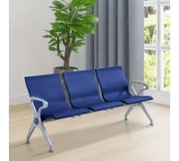 3-Seat Office Reception Chair with Armrests & High Back - Comfortable Waiting Bench for Airports Hospitals Lounges & Banks - Ideal for Guest Seating