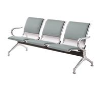 3-Seat PU Leather Office Guest Chairs with Arms Waiting Room Lobby Bench for Office Hospital Airport Bank - Stylish Red Seating Solution