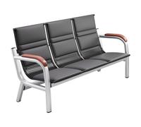 3-Seat PU Leather Waiting Room Bench with Arms and Backrest - Comfortable and Easy to Assemble Seating for Reception Areas and Entryways