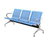 3-Seat Reception Bench with Arms, Durable Waiting Chair for Office, Salon, Bank, Hospital, and School Lobbies