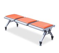 3-Seat Waiting Room Bench - Leather Office Guest Reception Furniture for Clinics, Airports, Hospitals, Barber Salons, Banks - No Backrest