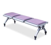 3-Seat Waiting Room Bench - Leather Office Guest Reception Furniture for Clinics, Airports, Hospitals, Barber Salons, Banks - No Backrest