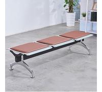 3-Seat Waiting Room Bench - Office Reception Chair with Soft Cushions for Airport Hospital Bank & Salon - Comfortable Lobby Seating (Brown)