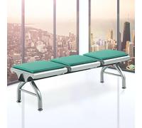 3-Seat Waiting Room Bench Set, PU Leather Reception Guest Benches, Cold-Rolled Steel Frame, Non-Slip Foot Pads for Airport, Hospital, Bank, Barbershop