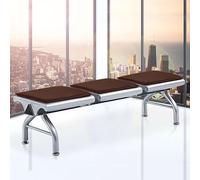 3-Seat Waiting Room Bench Set, PU Leather Reception Guest Benches, Cold-Rolled Steel Frame, Non-Slip Foot Pads for Airport, Hospital, Bank, Barbershop