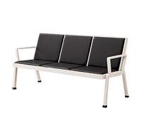 3-Seat Waiting Room Bench with Armrests and Backs - Comfortable Reception Chairs for Office Airport Hospital Bank & Business Use - Durable & Stylish Seating Solution