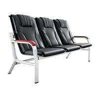 3 Seat Waiting Room Chair with Cushions, Heavy Duty Bench with Solid Wood Armrests for Lobby, Reception, Hospital, Clinic
