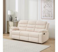 (3 seater, Beige) BOSTON 3 SEATER MANUAL FABRIC RECLINER SOFA