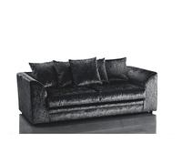 (3 Seater, Black) Aurora Crushed Velvet 3 and 2 Seater Sofa