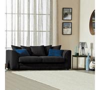 (3 Seater, Black) Milo Jumbo Cord 3 and 2 Seater Sofa