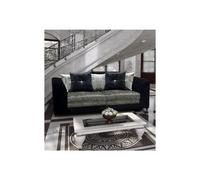 (3 Seater, Black & Silver) Aurora Crushed Velvet 3 and 2 Seater Sofa