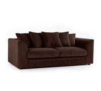 (3 Seater, Brown ) Jumbo Cord Scatter Back Sofas in Premium Fabric
