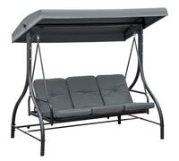 3 Seater Canopy Swing Chair Porch Hammock Bed Rocking Bench Dark Grey