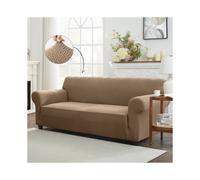 (3 Seater, Coffee/Sand) Sofa Polyester Stretch Sofa Cover - Anti-Slip, Soft, Armchair to 4-Seater Slipcover - BedLooms
