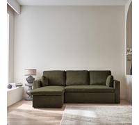 3-Seater Corduroy Corner Sofa Bed - Sweeek